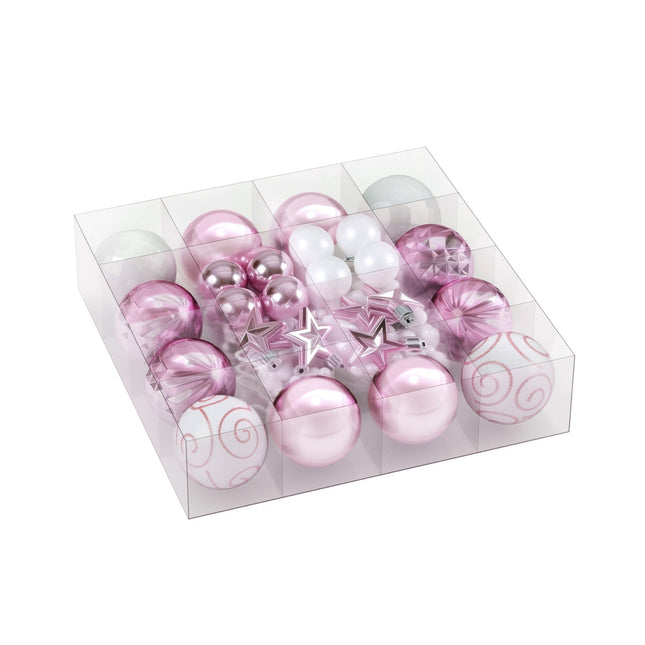 Jingle Jollys 33pcs Christmas Tree Decorations Set Baubles Ornaments Party Pink
