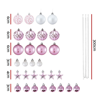 Jingle Jollys 33pcs Christmas Tree Decorations Set Baubles Ornaments Party Pink 2