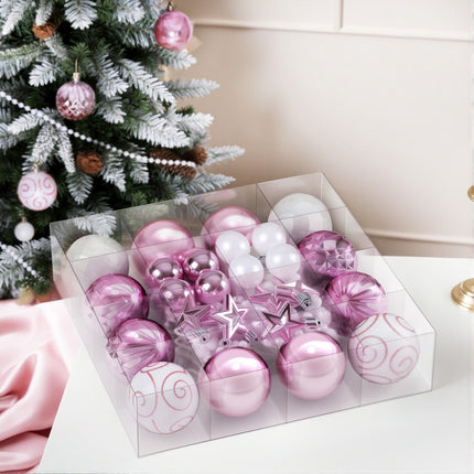 Jingle Jollys 33pcs Christmas Tree Decorations Set Baubles Ornaments Party Pink 7