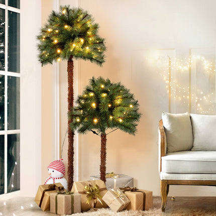 Jingle Jollys Christmas Tree 1.5+1m LED Xmas Palm Tree Party Decorations 2 in 1 7