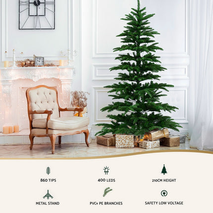 Jingle Jollys Christmas Tree 2.1M LED Sparse Xmas Tree 860 Tips Party Decoration 4