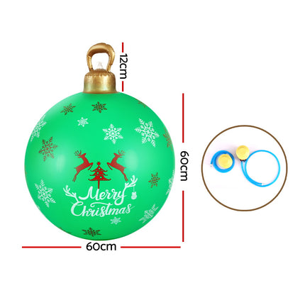 Jingle Jollys Christmas Inflatable Ball Bauble 60cm Outdoor Decoration Green 2
