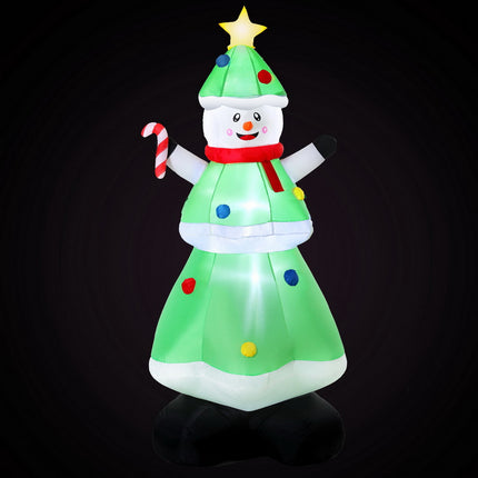 Jingle Jollys Christmas Inflatable Snowman Tree 2.75M Height LED Decorations Illuminated 2