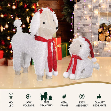 Jingle Jollys Christmas Lights 60 LED Fairy Light 2pcs Dog Decorations Set 4