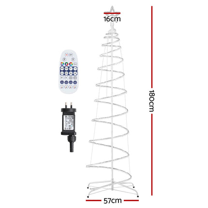 Jingle Jollys Christmas Tree 1.8m 100 RGB LED Rope Lights Xmas Trees Decoration 2