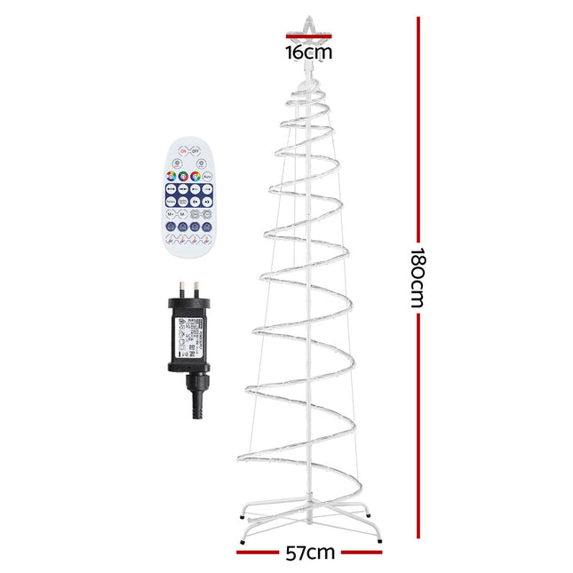 Jingle Jollys Christmas Tree 1.8m 100 RGB LED Rope Lights Xmas Trees Decoration 2