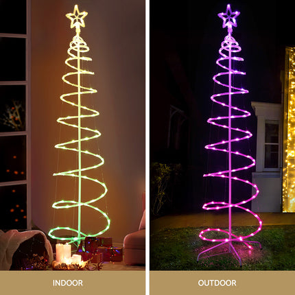 Jingle Jollys Christmas Tree 1.8m 100 RGB LED Rope Lights Xmas Trees Decoration 5