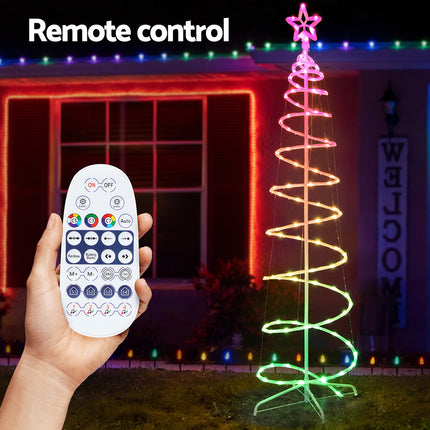 Jingle Jollys Christmas Tree 1.8m 100 RGB LED Rope Lights Xmas Trees Decoration 6