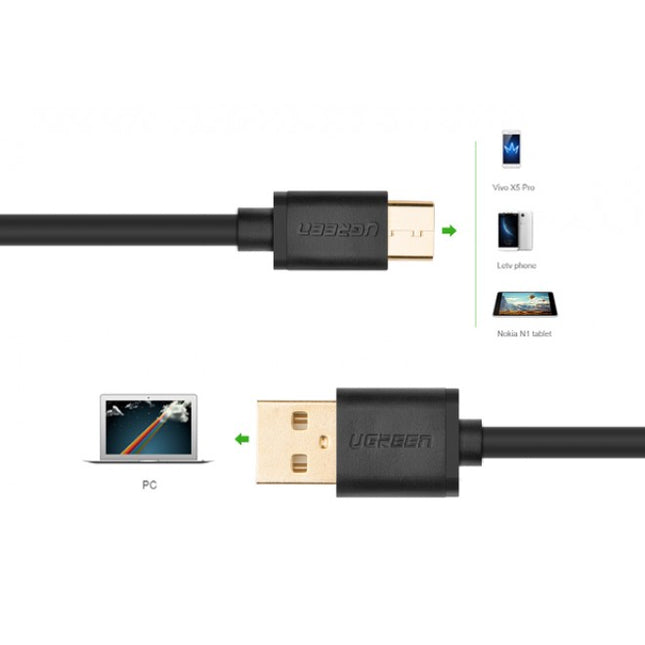 UGREEN USB 2.0 Type A Male to USB 3.1 Type-C Male Charge & Sync Cable - White 1M (30165) 2