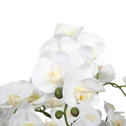 Large Multi-Stem White Potted Faux Orchid 65cm 2