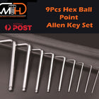 9pcs LONG Arm Allen Keys Set Metric Ball End Driver Hex Allan Allen Kit